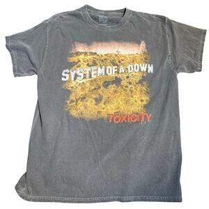 System Of A Down Vintage "Toxicity" Graphic Tee, Charcoal Gray, Unisex Large